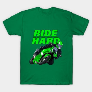 Ride Hard sport motorbike print T-Shirt